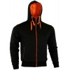 MENS ORANGE BLACK SOFT FLEECE MOTORBIKE HOODIE